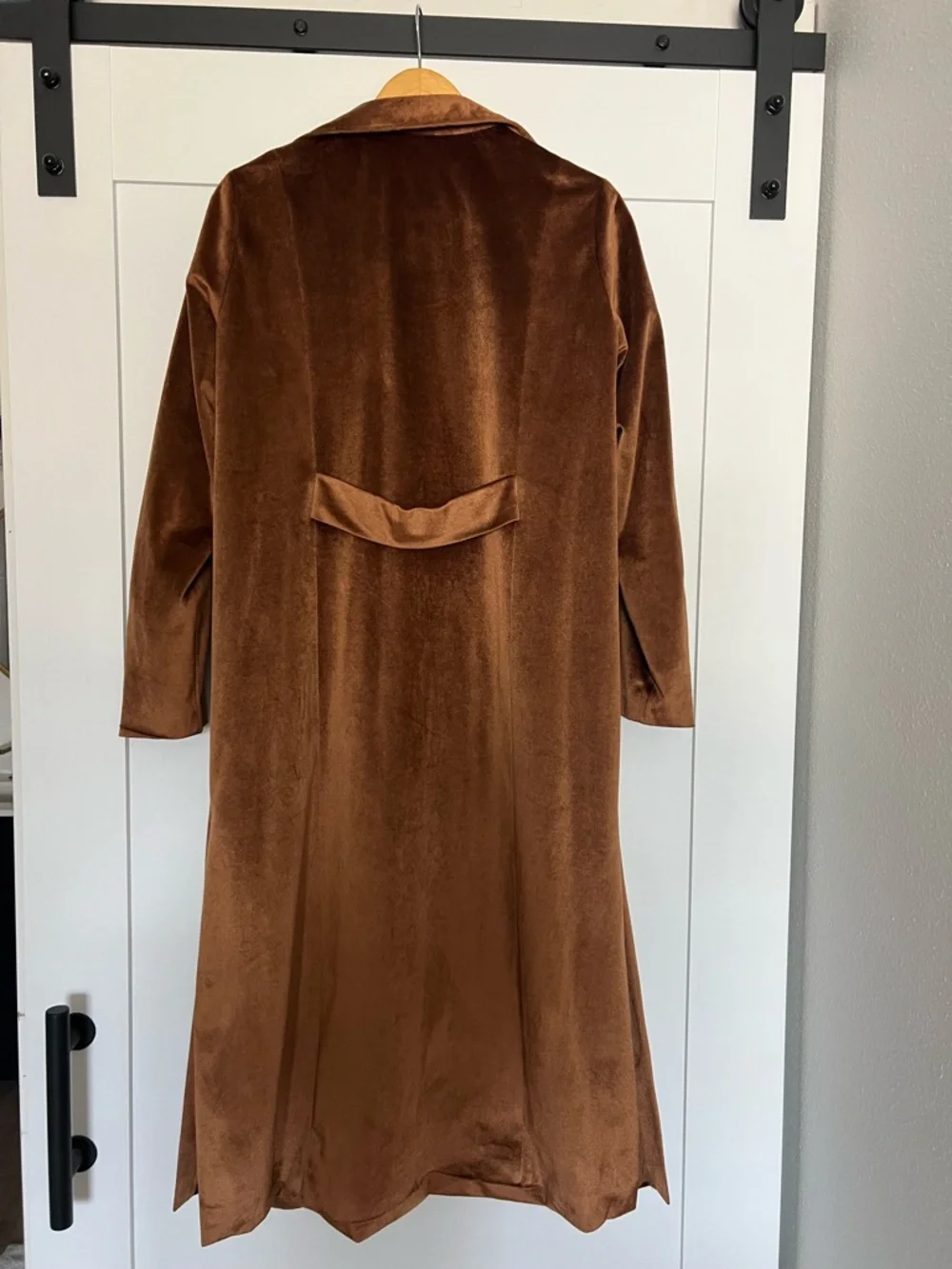 Listicle Brown Velvet Trench Coat - Picture 2 of 3